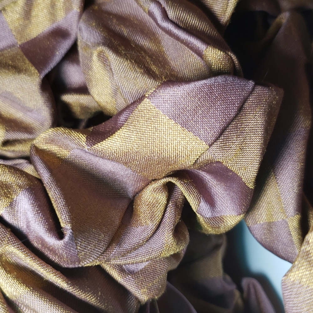 1/2 inch elastic at 8 length Checked Purple and Gold